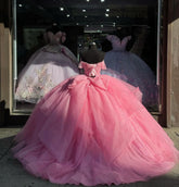 Off-Shoulder Ball Gown Sweetheart Corset with Beaded Tulle Skirt for Quinceanera & Formal Events